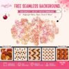Three colorful ice cream seamless pattern variations featuring cones, cherries, sprinkles and dessert motifs