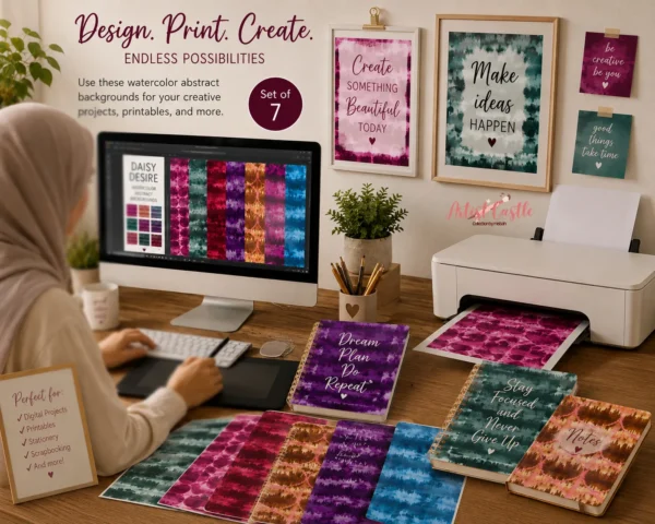 digital watercolor abstract printable paper
