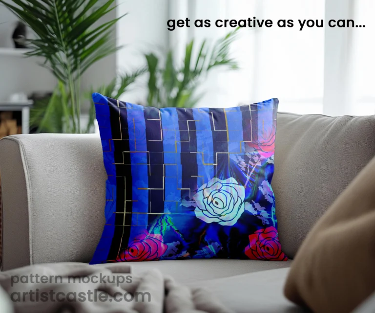 Bold Rose Floral Digital Fabric Pattern Bundle 4