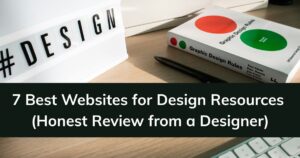 Best websites for design resources - designer workspace with laptop, fonts, and graphics