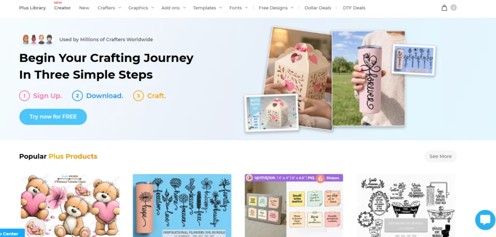 Design Bundles website - SVG files and craft design bundles for Cricut and Etsy