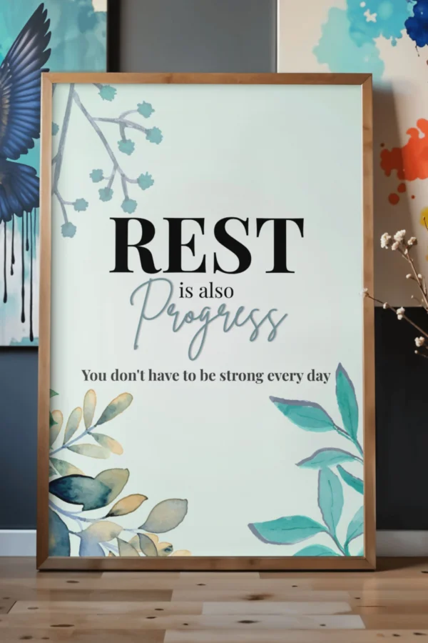 wallart affirmative homedecor therapy calm typographic mockup 2