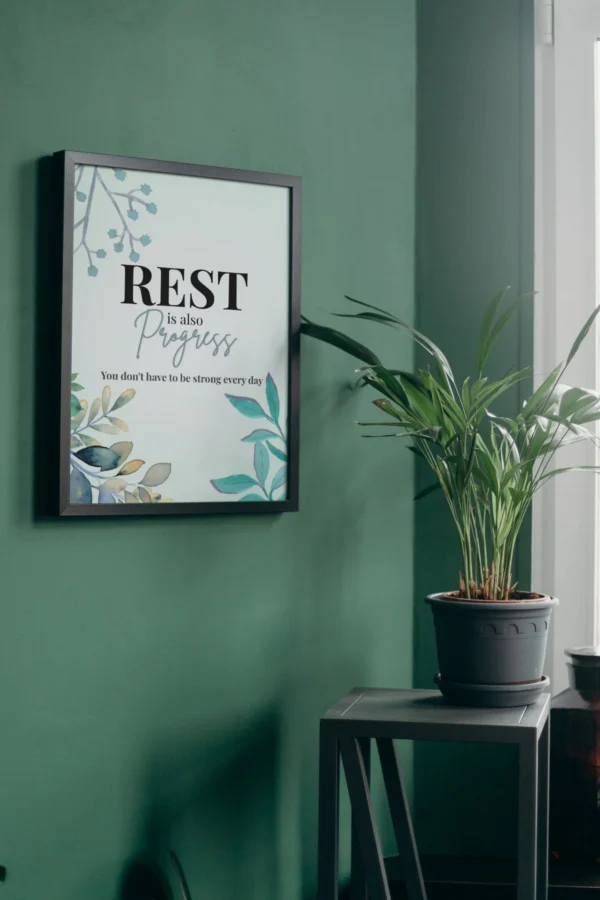 wallart affirmative homedecor therapy calm typographic mockup 3