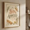 on Appetit printable wall art with vintage typography and botanical kitchen illustrations