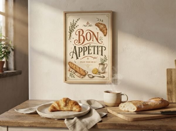 Vintage French kitchen wall art digital download in high-resolution 300 DPI