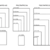 Printable wall art size guide showing 2:3, 3:4, and 4:5 aspect ratios plus 5x7 and 11x14 inch sizes, with recommended print dimensions for different frame and paper sizes.