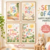 Colorful nursery wall art set of four printable positive quote designs